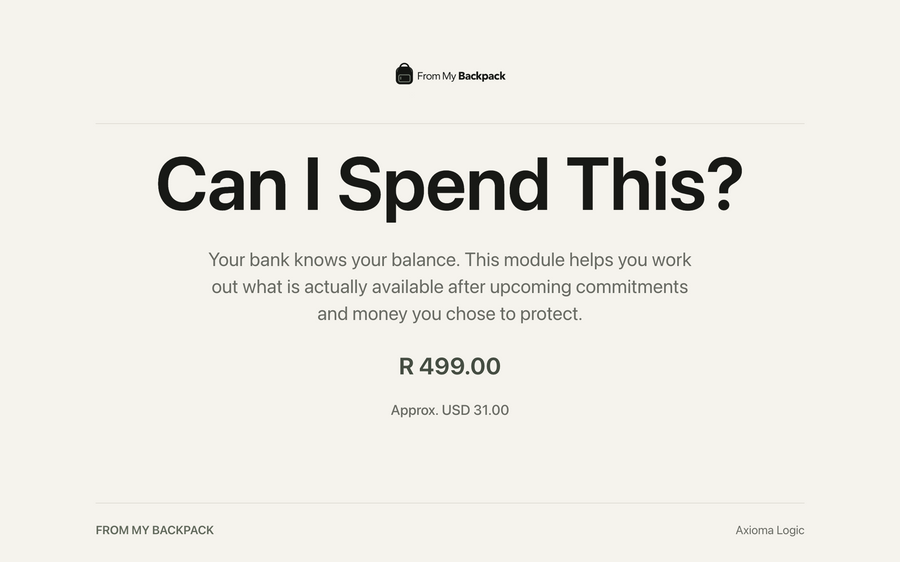 Can I Spend This?