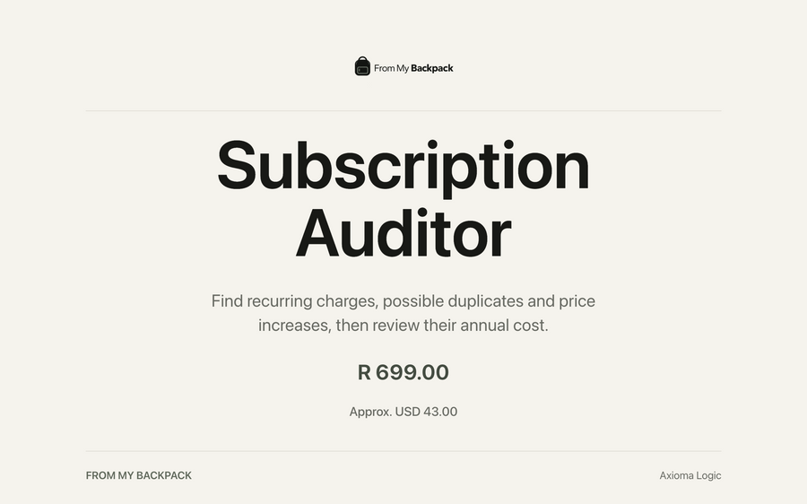 Subscription Auditor